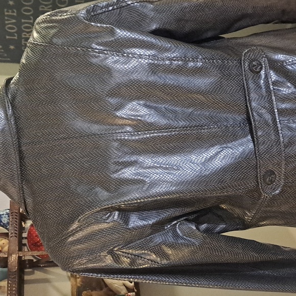 90s y2k faux snakeskin jacket, sz L - Picture 6 of 9